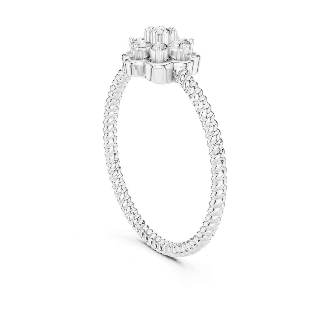 Round Cut Lab Grown Diamond Cluster Ring, 0.14ct Total, Solid Gold