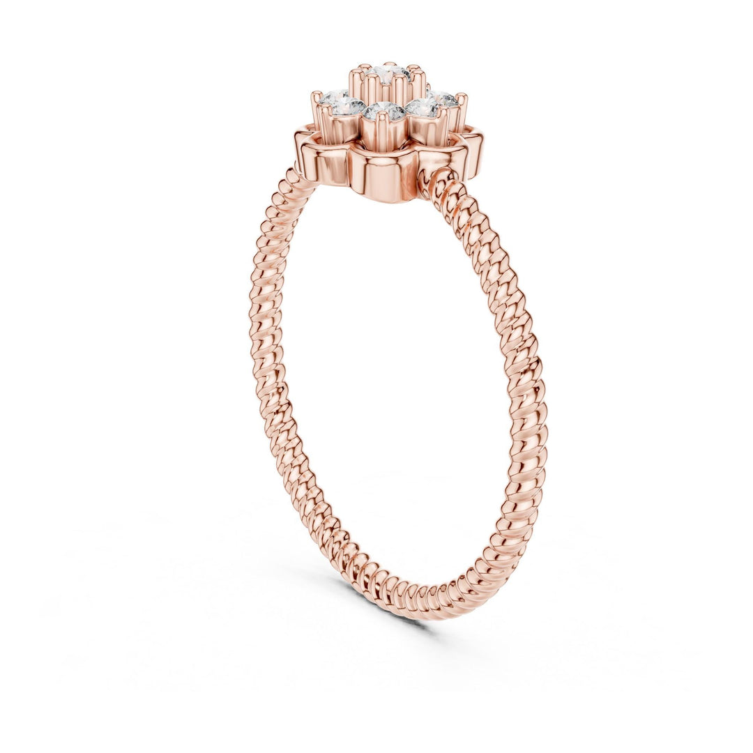 Round Cut Lab Grown Diamond Cluster Ring, 0.14ct Total, Solid Gold