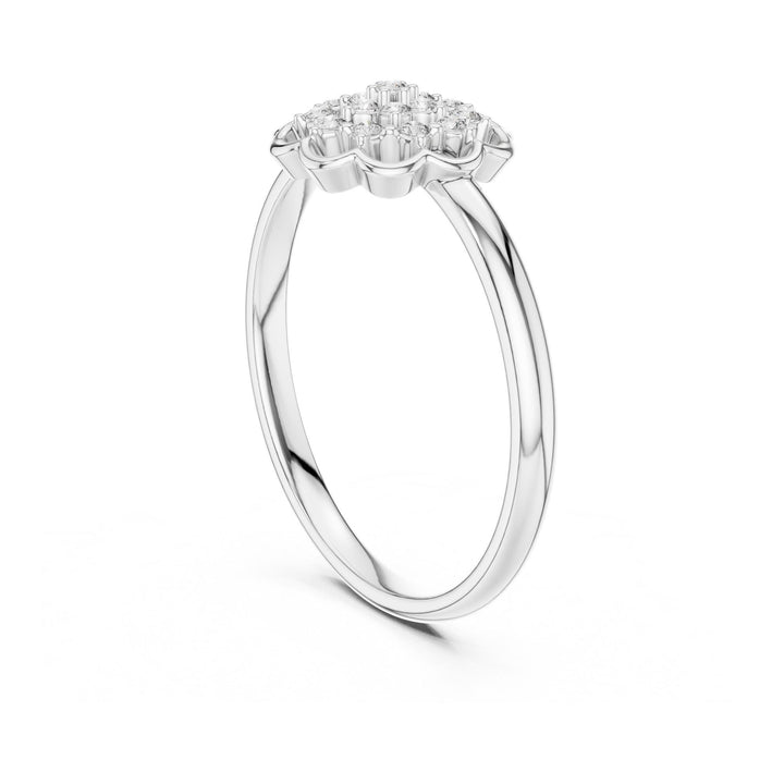 Round Cut Lab Grown Diamond Cluster Ring, 0.09ct Total, Solid Gold