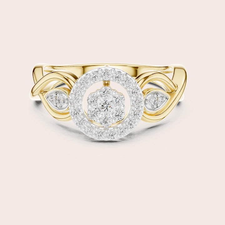 Round Cut Lab Grown Diamond Cluster Ring, 0.33ct Total, Solid Gold