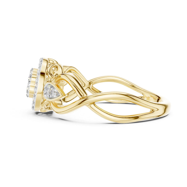 Round Cut Lab Grown Diamond Cluster Ring, 0.33ct Total, Solid Gold