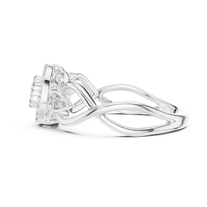 Round Cut Lab Grown Diamond Cluster Ring, 0.33ct Total, Solid Gold