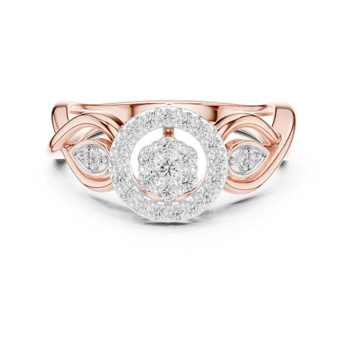 Round Cut Lab Grown Diamond Cluster Ring, 0.33ct Total, Solid Gold
