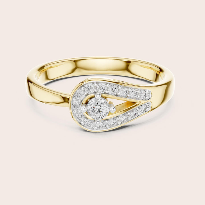 Round Cut Lab Grown Diamond Cluster Ring, 0.20ct Total, Solid Gold