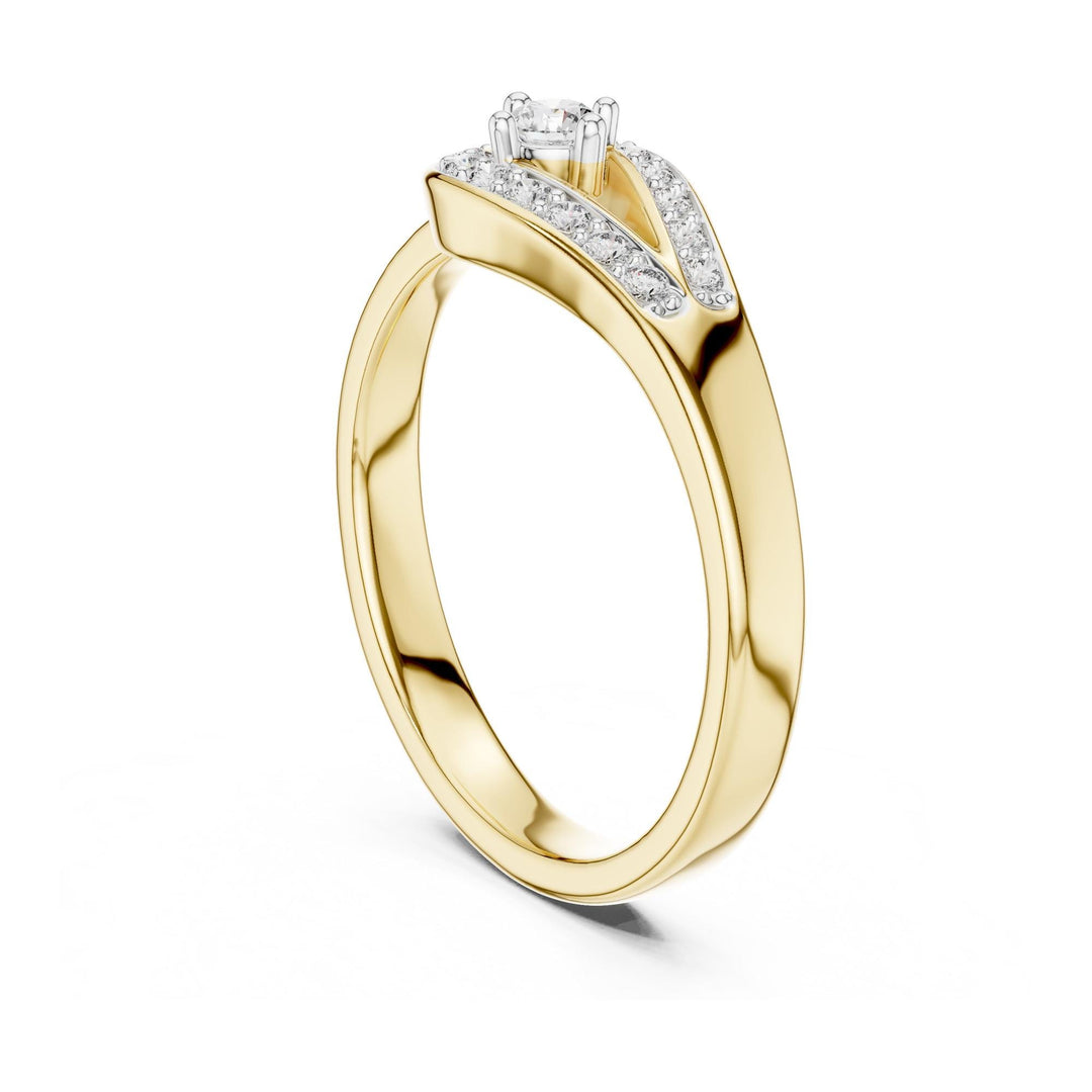 Round Cut Lab Grown Diamond Cluster Ring, 0.20ct Total, Solid Gold
