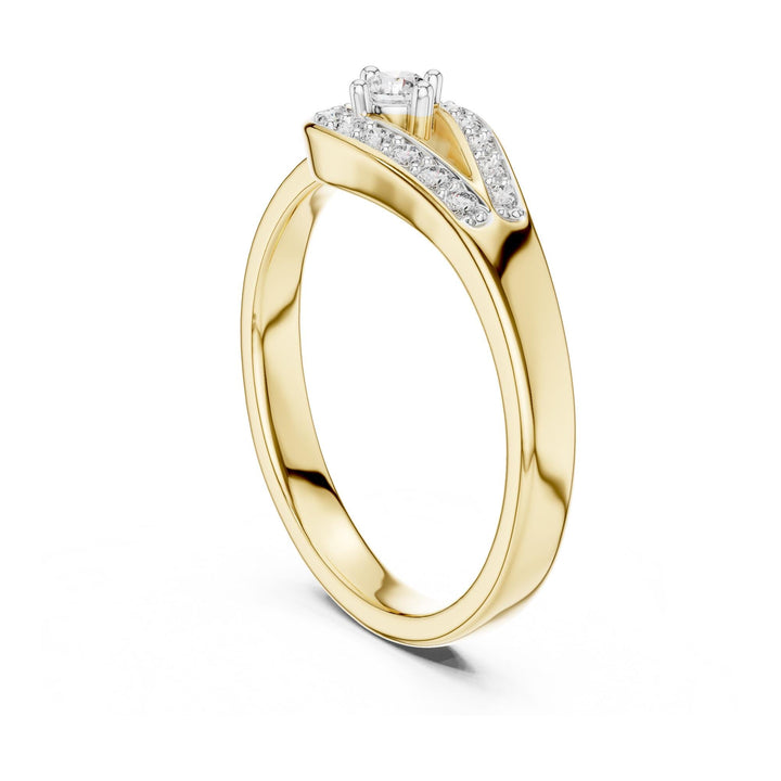 Round Cut Lab Grown Diamond Cluster Ring, 0.20ct Total, Solid Gold