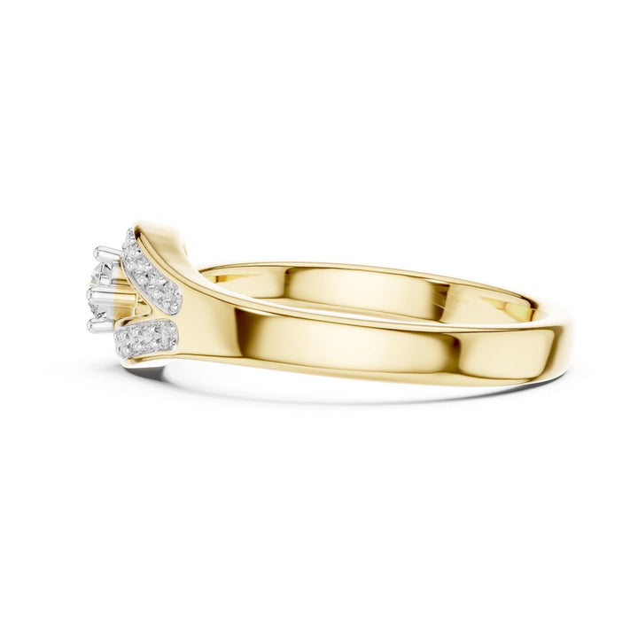 Round Cut Lab Grown Diamond Cluster Ring, 0.20ct Total, Solid Gold