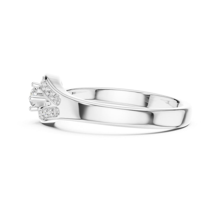 Round Cut Lab Grown Diamond Cluster Ring, 0.20ct Total, Solid Gold