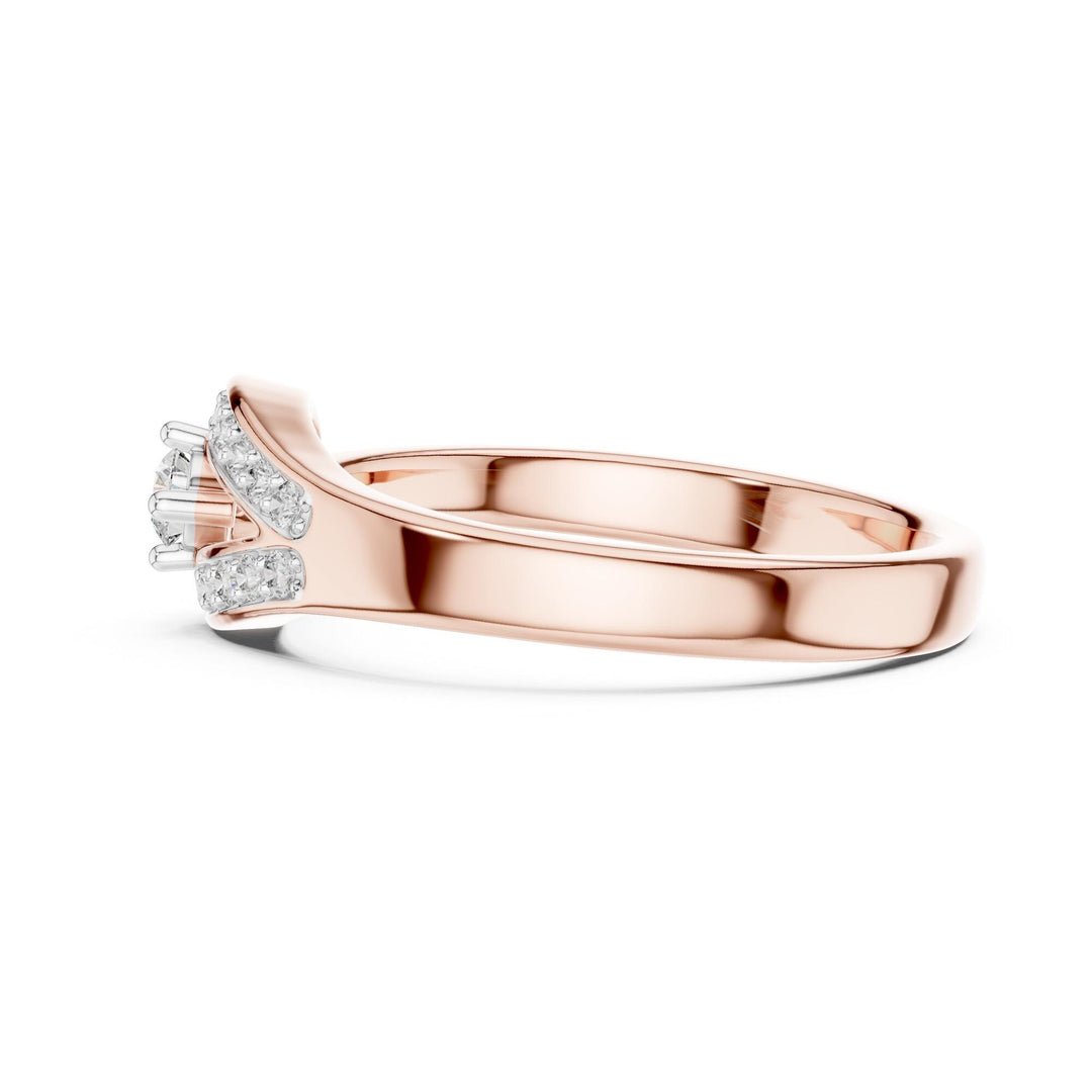 Round Cut Lab Grown Diamond Cluster Ring, 0.20ct Total, Solid Gold