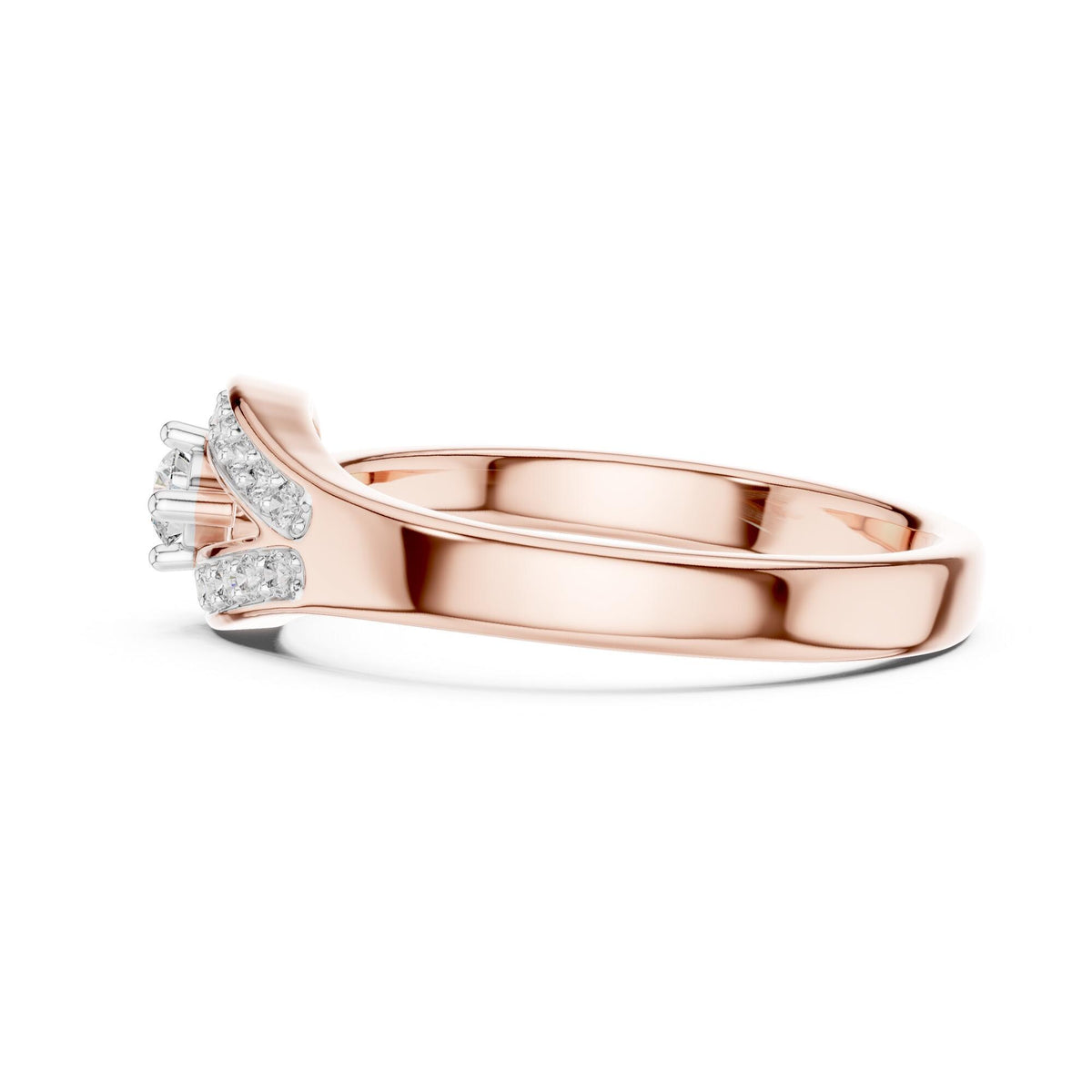 Round Cut Lab Grown Diamond Cluster Ring, 0.20ct Total, Solid Gold