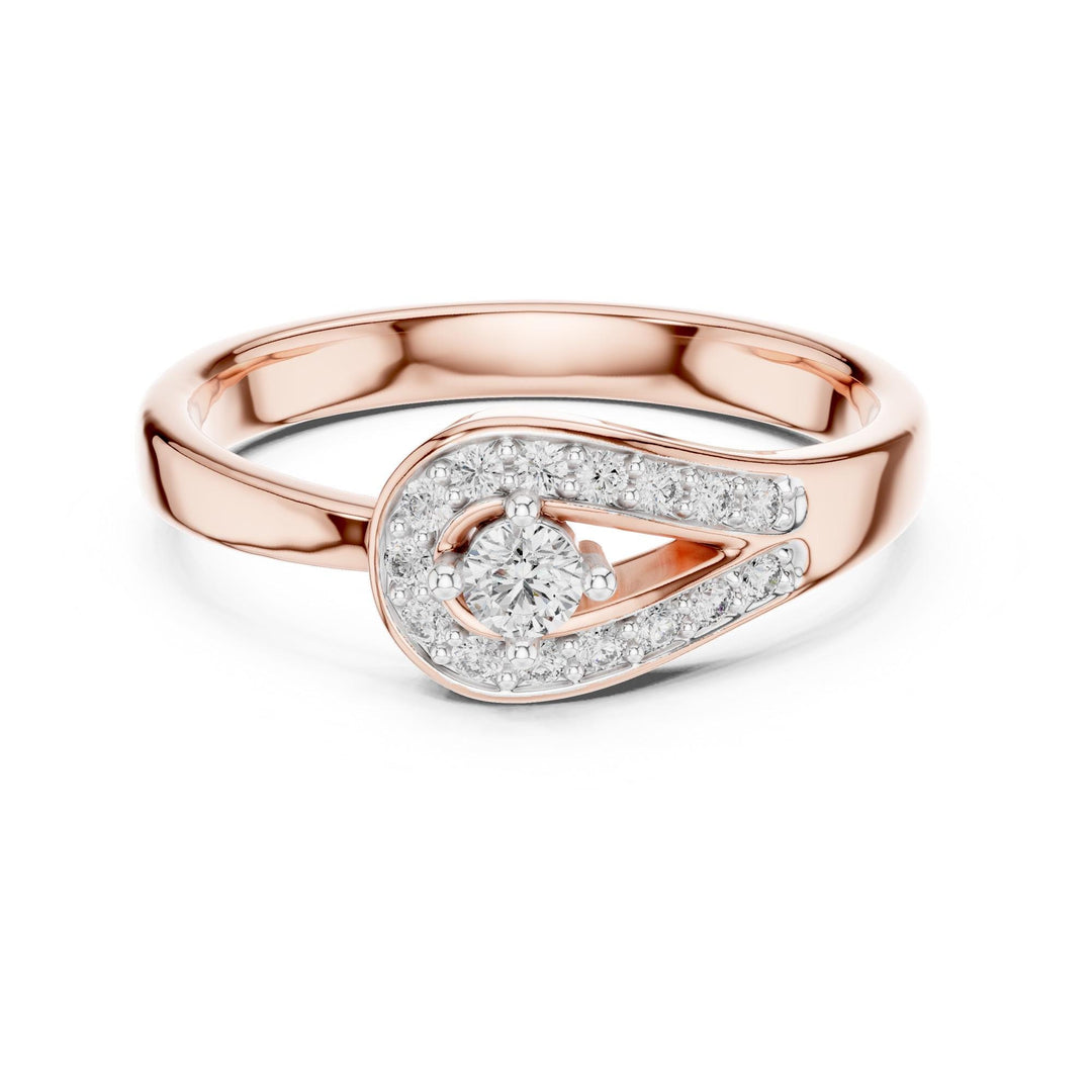Round Cut Lab Grown Diamond Cluster Ring, 0.20ct Total, Solid Gold