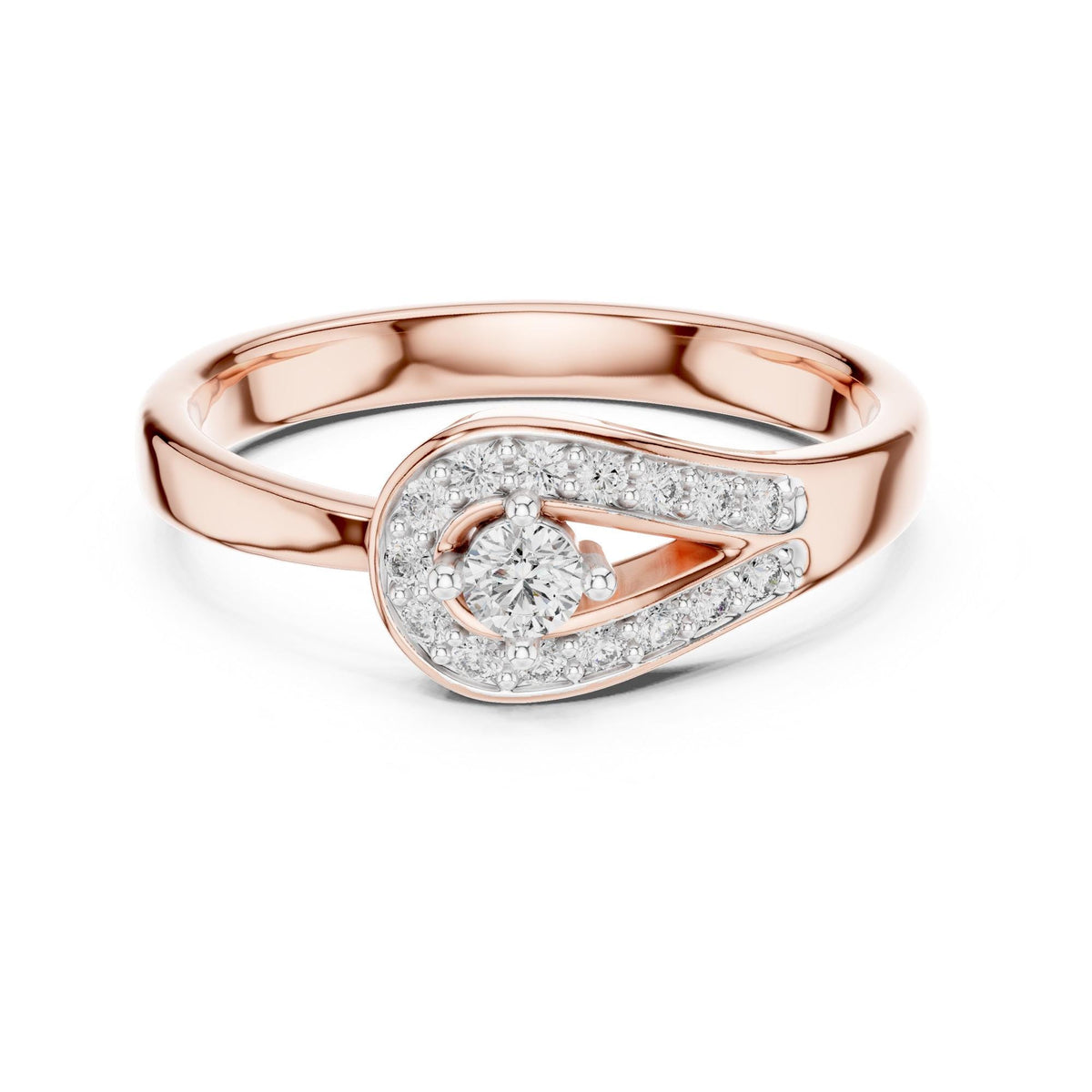 Round Cut Lab Grown Diamond Cluster Ring, 0.20ct Total, Solid Gold