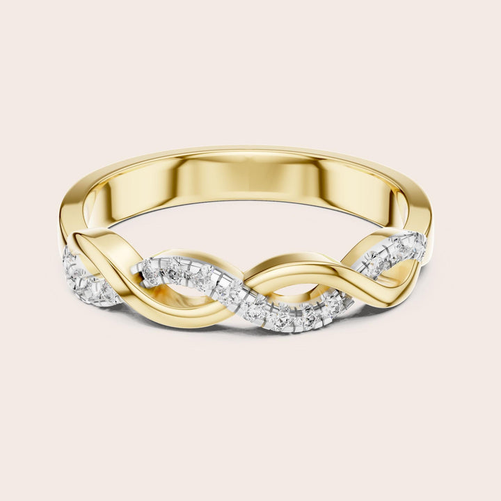 Round Cut Lab Grown Diamond Half Eternity Band, 0.13ct Total, Solid Gold