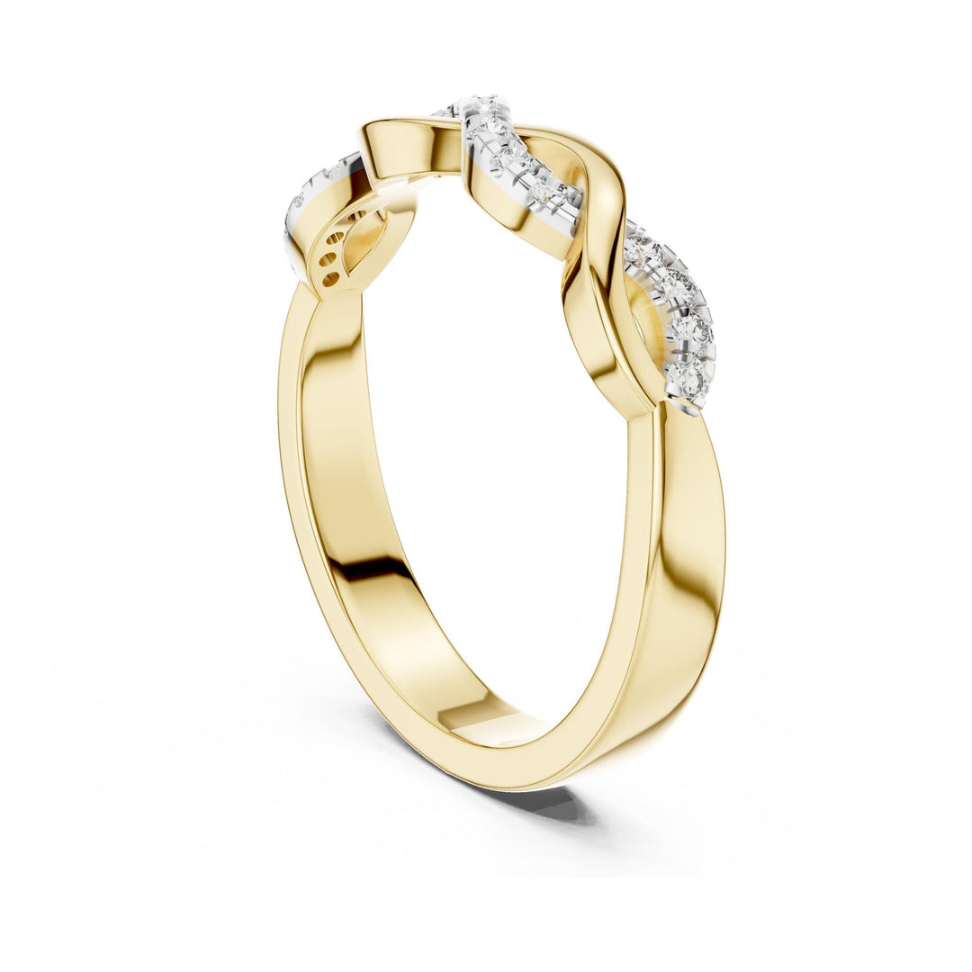 Round Cut Lab Grown Diamond Half Eternity Band, 0.13ct Total, Solid Gold