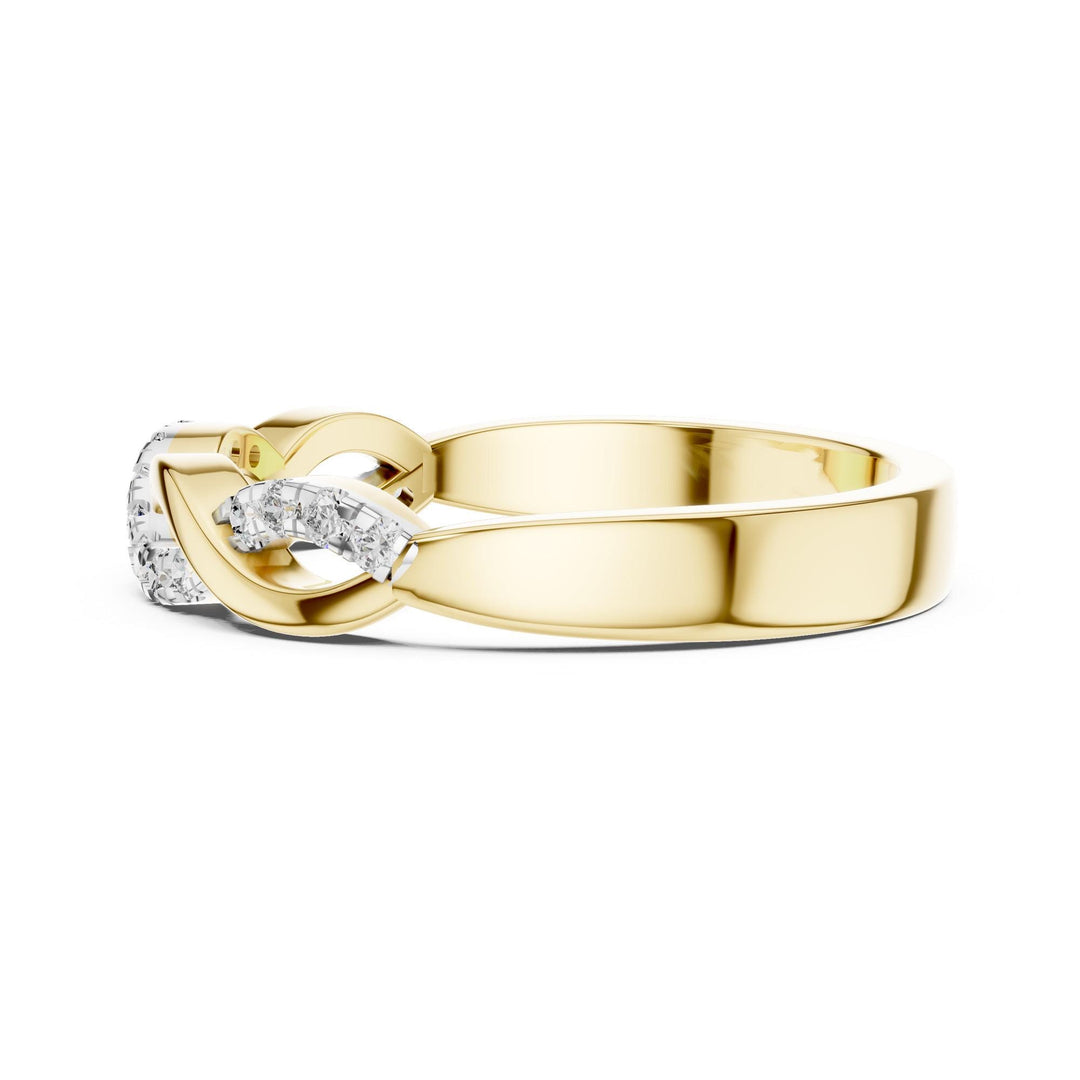 Round Cut Lab Grown Diamond Half Eternity Band, 0.13ct Total, Solid Gold