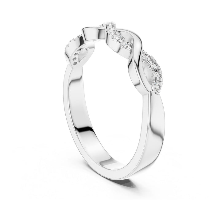 Round Cut Lab Grown Diamond Half Eternity Band, 0.13ct Total, Solid Gold