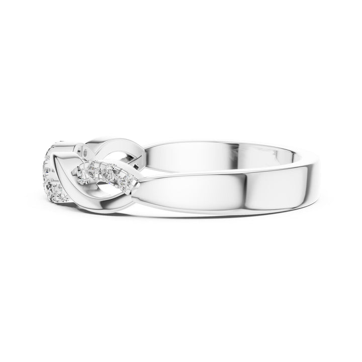 Round Cut Lab Grown Diamond Half Eternity Band, 0.13ct Total, Solid Gold