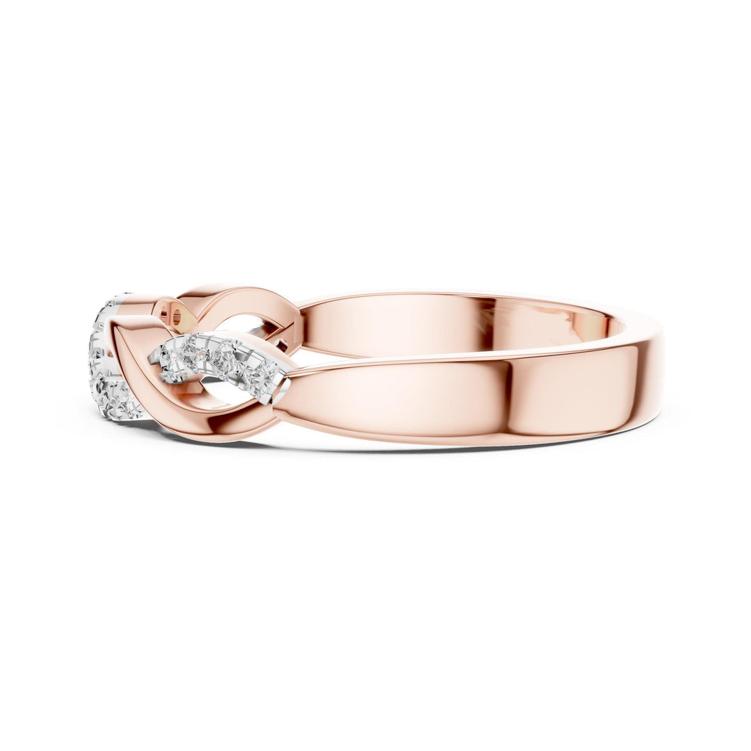 Round Cut Lab Grown Diamond Half Eternity Band, 0.13ct Total, Solid Gold