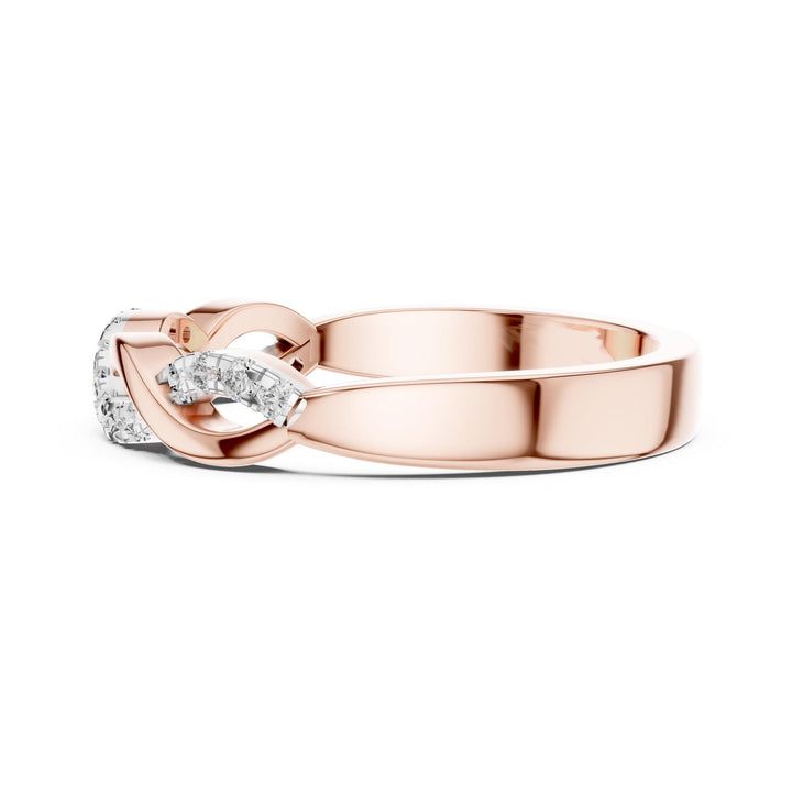 Round Cut Lab Grown Diamond Half Eternity Band, 0.13ct Total, Solid Gold