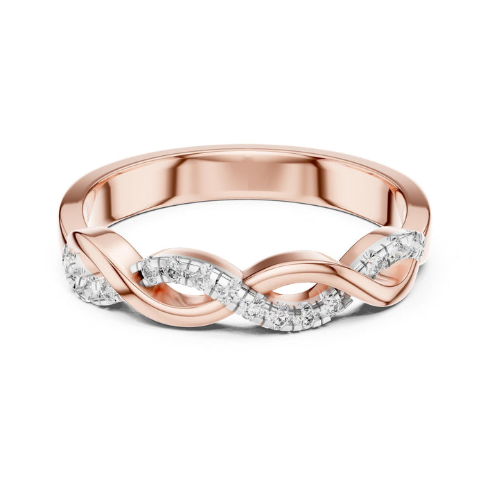 Round Cut Lab Grown Diamond Half Eternity Band, 0.13ct Total, Solid Gold