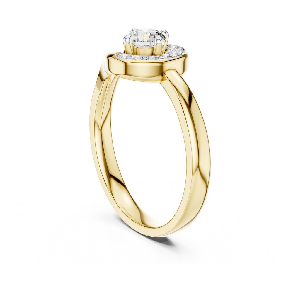 Round Cut Lab Grown Diamond Cluster Ring, 0.39ct Total, Solid Gold