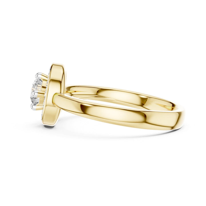 Round Cut Lab Grown Diamond Cluster Ring, 0.39ct Total, Solid Gold