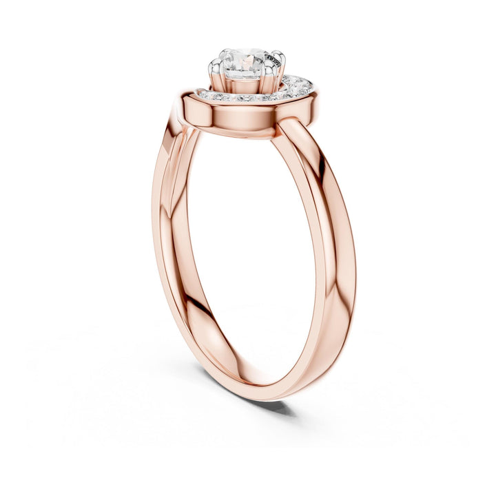 Round Cut Lab Grown Diamond Cluster Ring, 0.39ct Total, Solid Gold