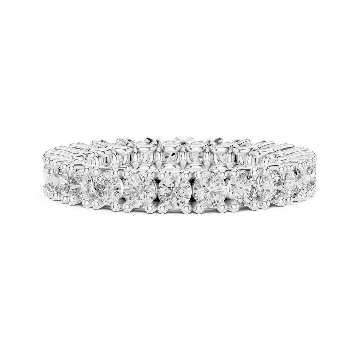 Round Cut Lab Grown Diamond Full Eternity Band, 1.62ct Total, Solid Gold