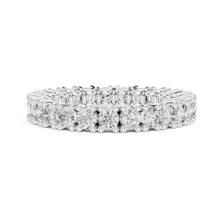Round Cut Lab Grown Diamond Full Eternity Band, 1.62ct Total, Solid Gold