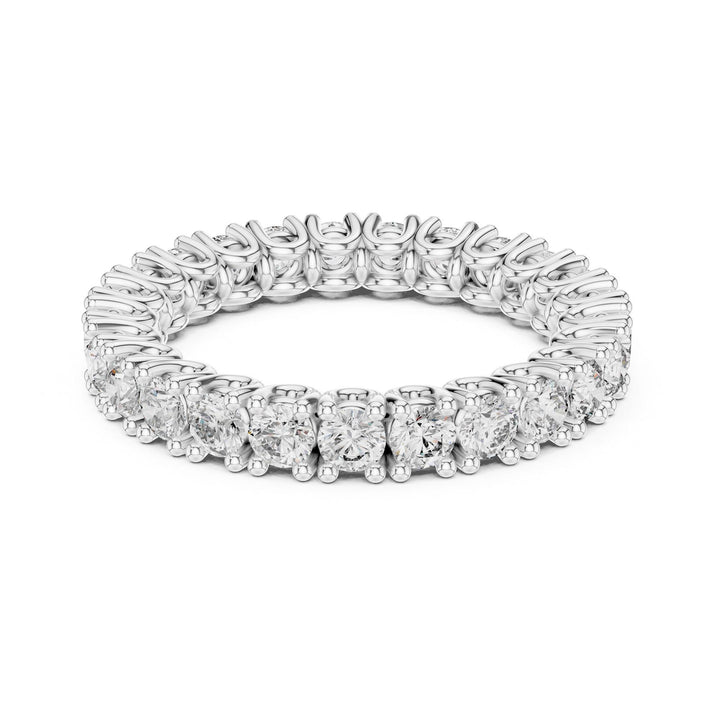 Round Cut Lab Grown Diamond Full Eternity Band, 1.62ct Total, Solid Gold