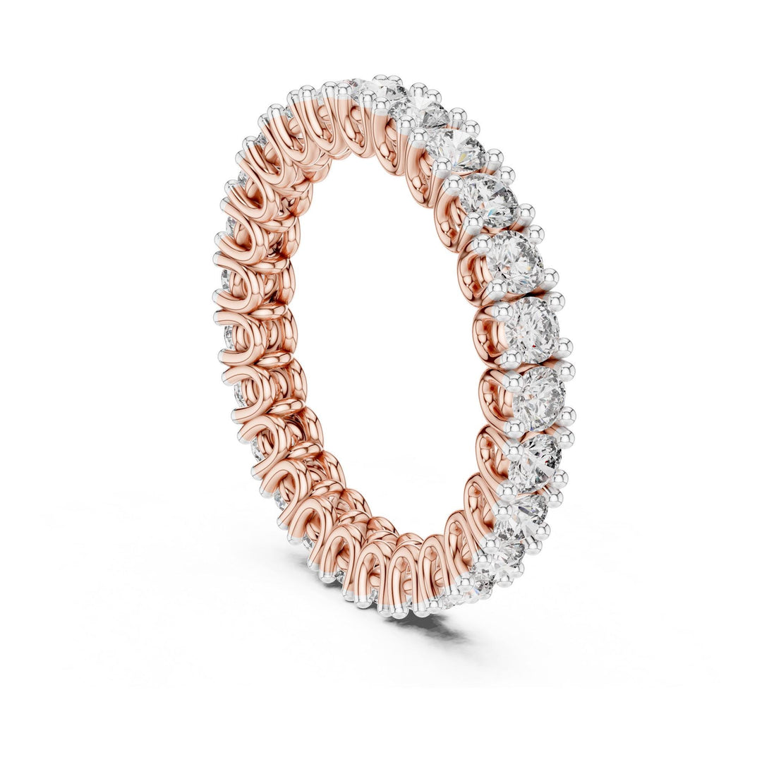 Round Cut Lab Grown Diamond Full Eternity Band, 1.62ct Total, Solid Gold