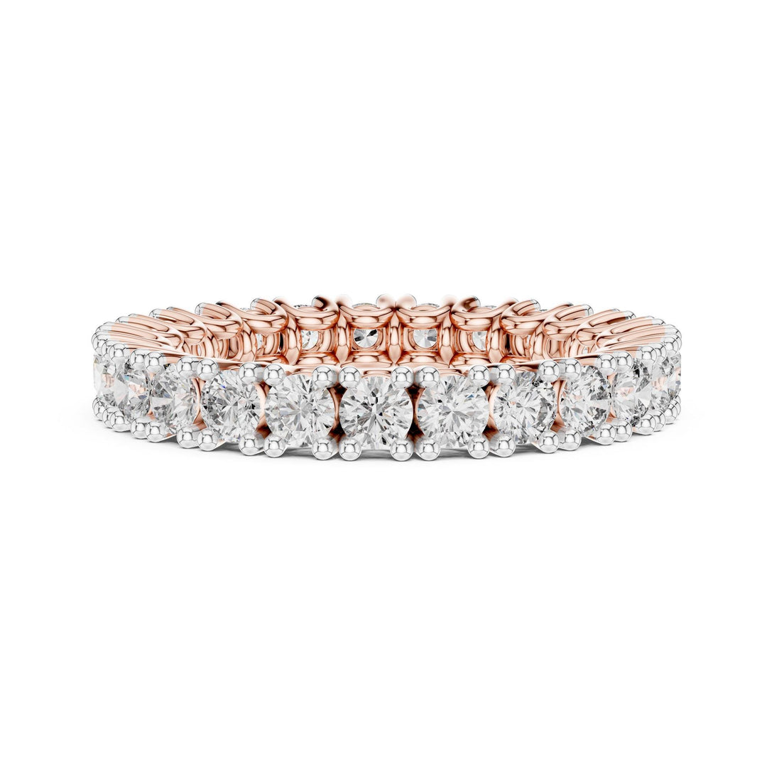 Round Cut Lab Grown Diamond Full Eternity Band, 1.62ct Total, Solid Gold