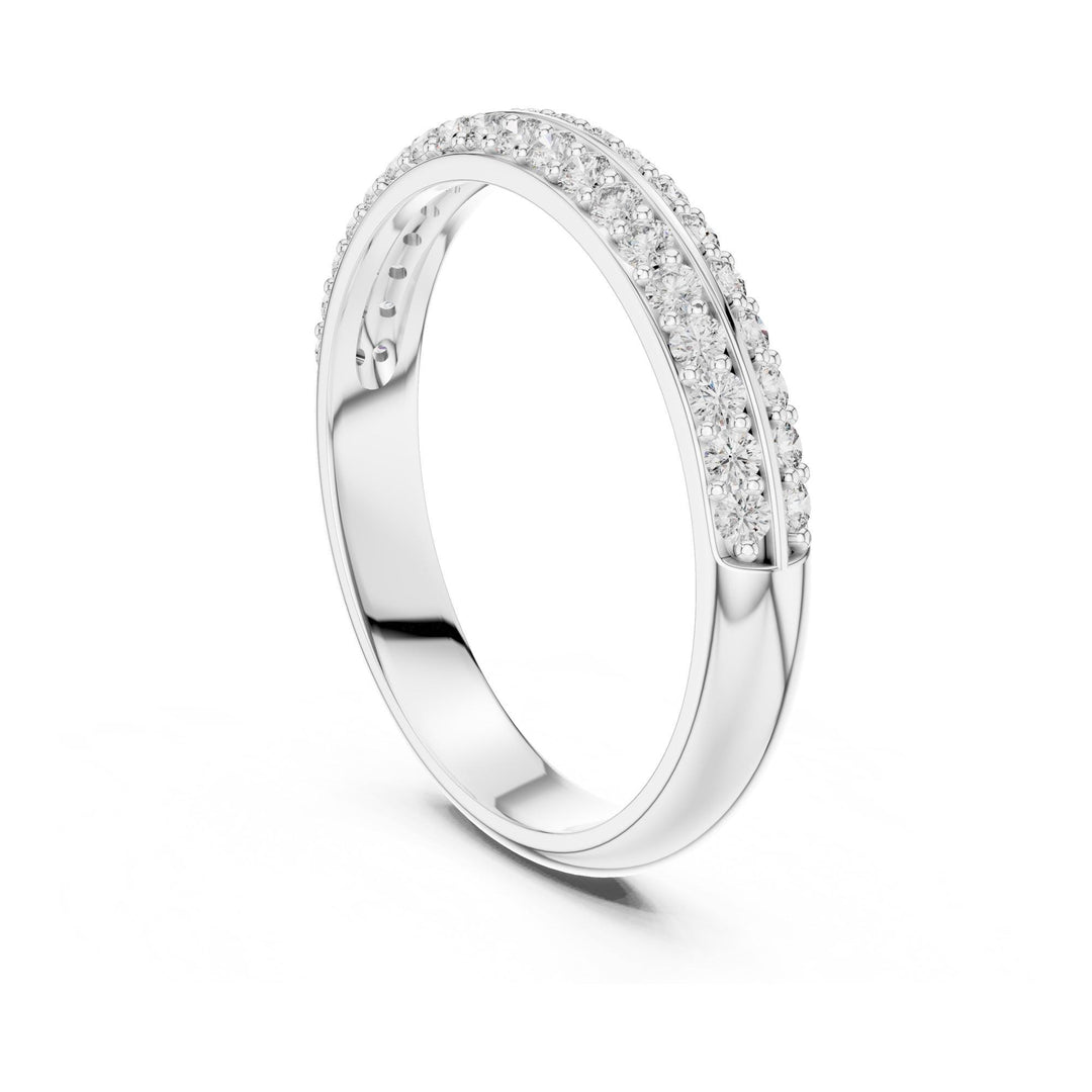 Round Cut Lab Grown Diamond Half Eternity Band, 0.30ct Total, Solid Gold