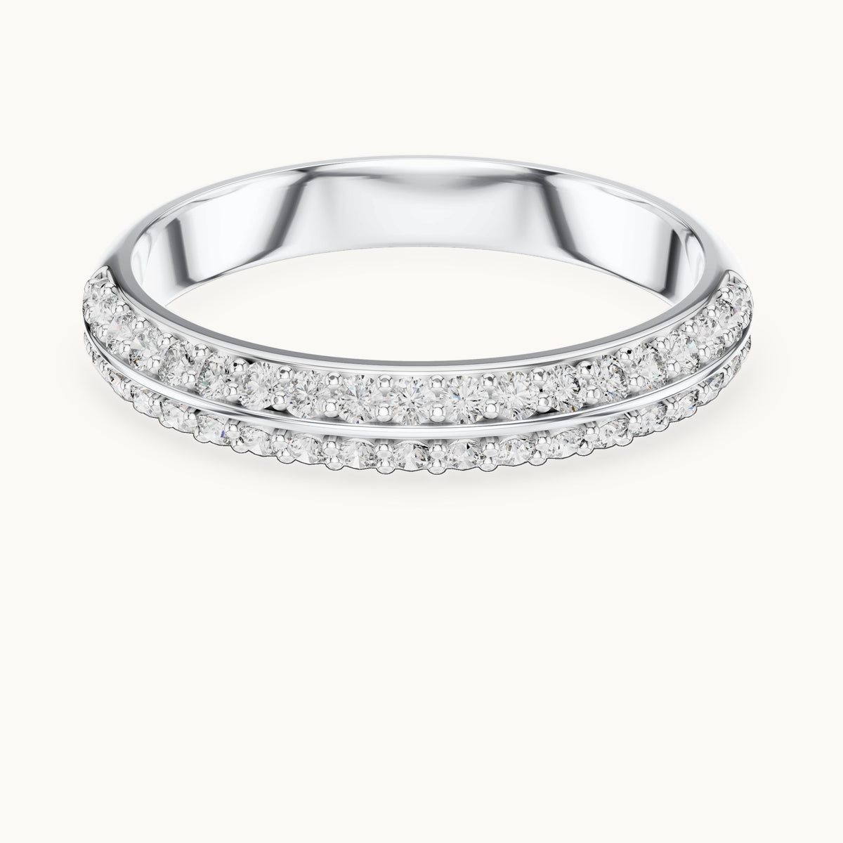 Round cut lab-grown diamond half eternity band, 0.30 CT TW, solid gold, view 6