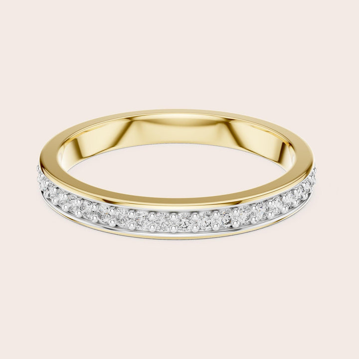 Round Cut Lab Grown Diamond Half Eternity Band, 0.16ct Total, Solid Gold