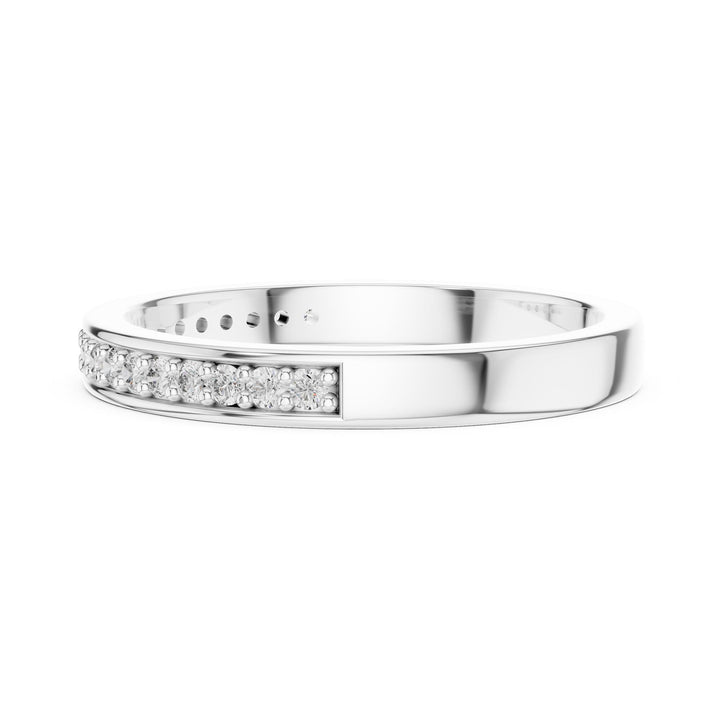 Round Cut Lab Grown Diamond Half Eternity Band, 0.16ct Total, Solid Gold