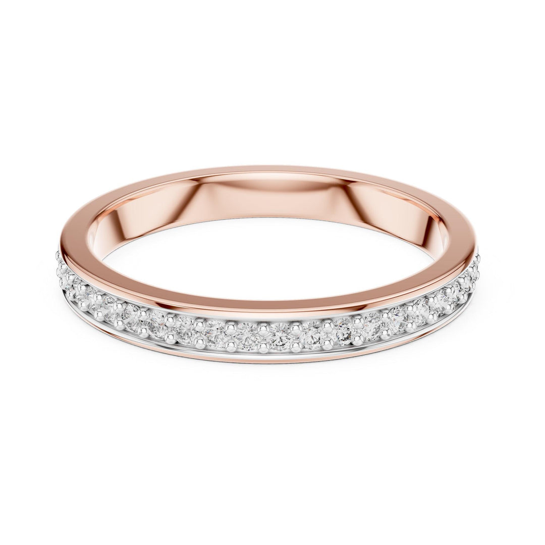 Round Cut Lab Grown Diamond Half Eternity Band, 0.16ct Total, Solid Gold