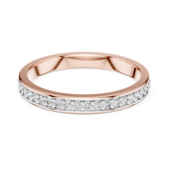 Round Cut Lab Grown Diamond Half Eternity Band, 0.16ct Total, Solid Gold