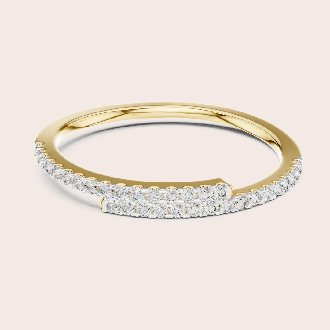 Round Cut Lab Grown Diamond Half Eternity Band, 0.16ct Total, Solid Gold