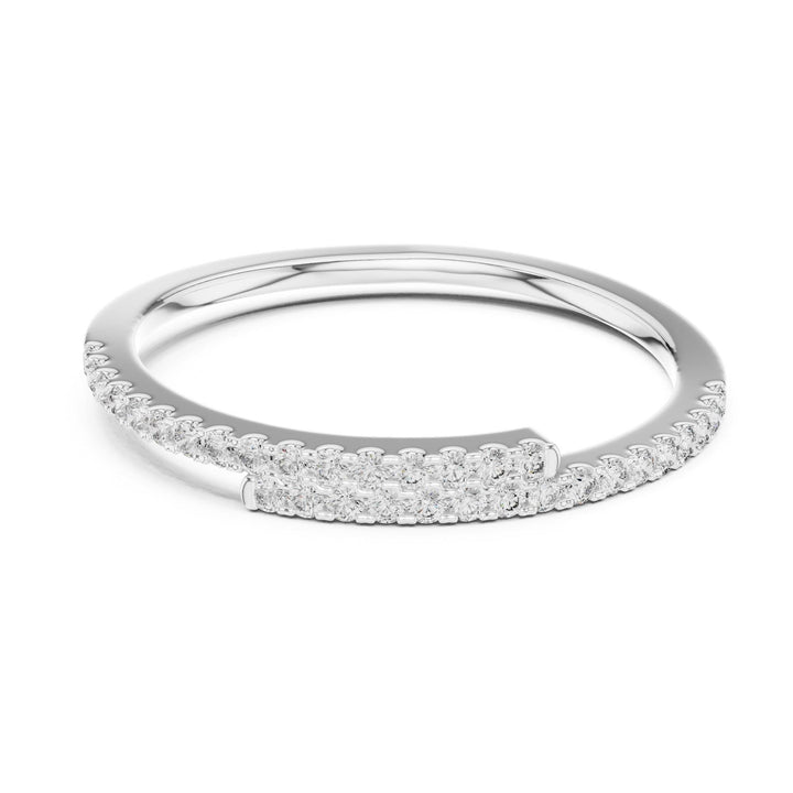 Round Cut Lab Grown Diamond Half Eternity Band, 0.16ct Total, Solid Gold