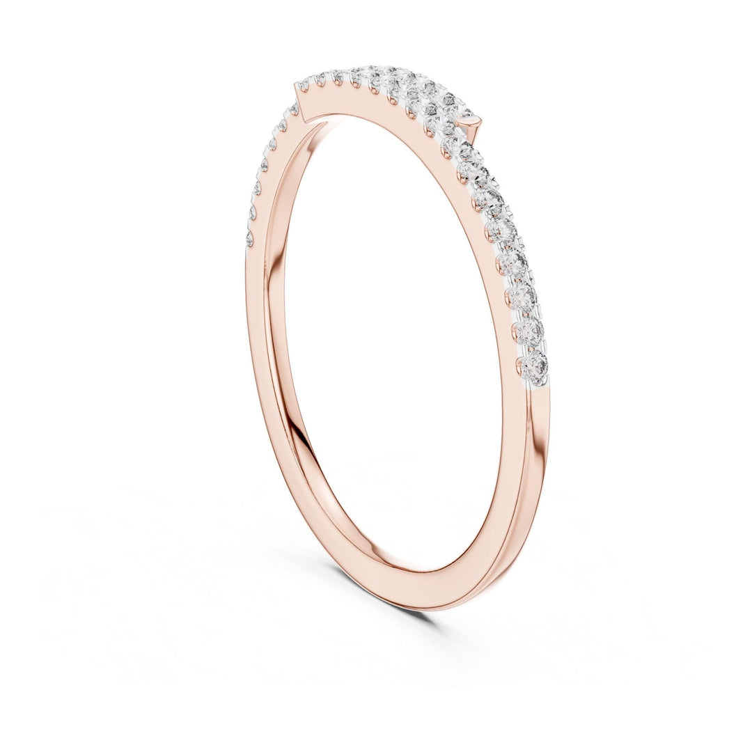Round Cut Lab Grown Diamond Half Eternity Band, 0.16ct Total, Solid Gold