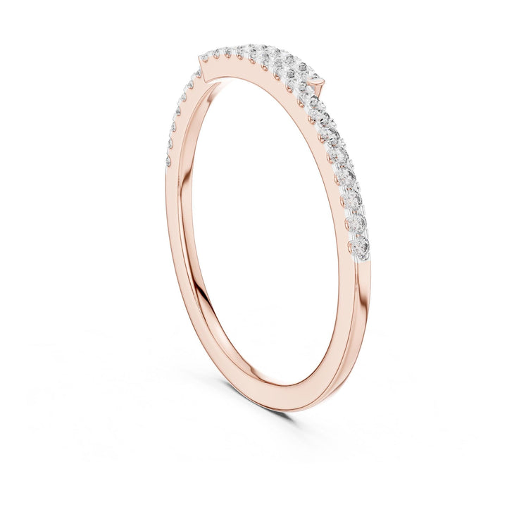 Round Cut Lab Grown Diamond Half Eternity Band, 0.16ct Total, Solid Gold