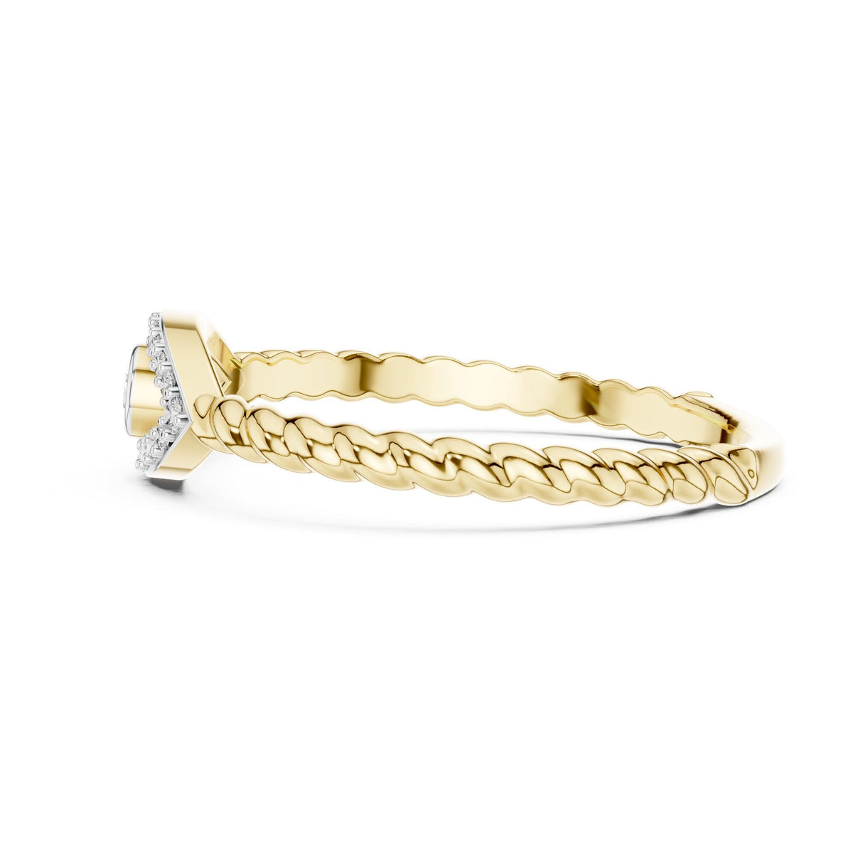 Round Cut Lab Grown Diamond Cluster Ring, 0.10ct Total, Solid Gold