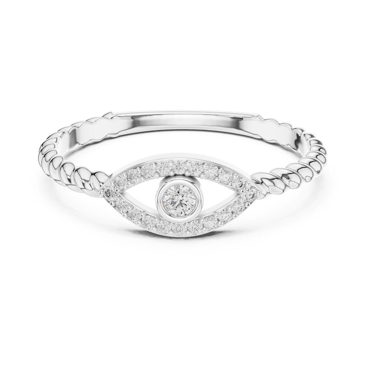 Round Cut Lab Grown Diamond Cluster Ring, 0.10ct Total, Solid Gold