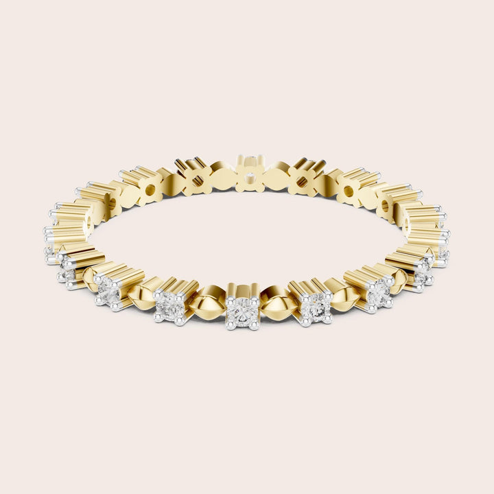Round Cut Lab Grown Diamond Full Eternity Band, 0.22ct Total, Solid Gold