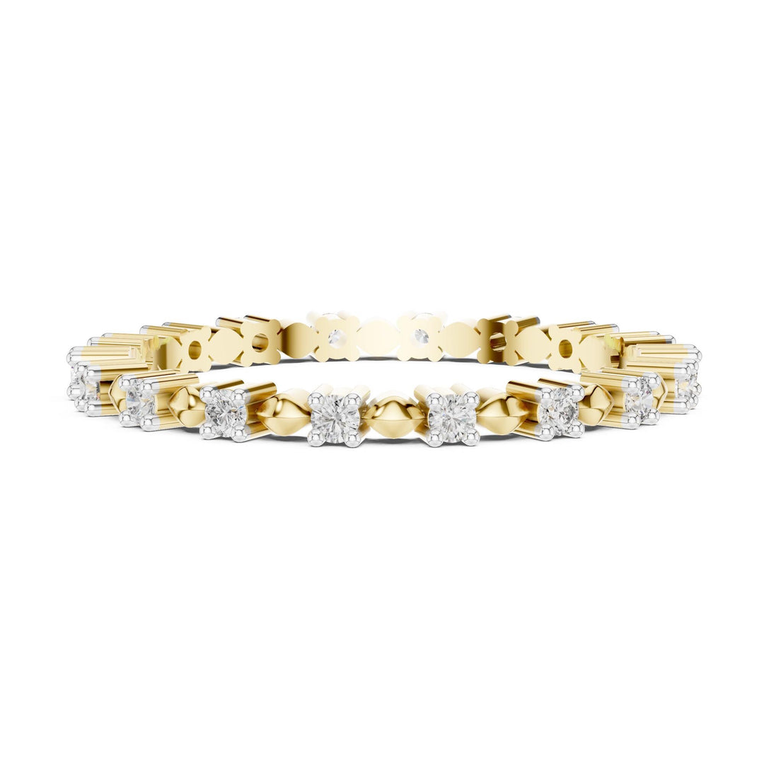 Round Cut Lab Grown Diamond Full Eternity Band, 0.22ct Total, Solid Gold