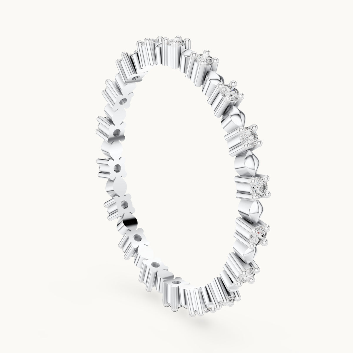 Round cut lab-grown diamond full eternity band, 0.22 CT TW, solid gold, view 4