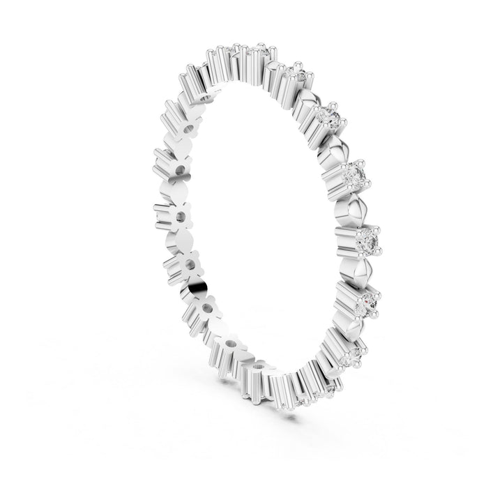 Round Cut Lab Grown Diamond Full Eternity Band, 0.22ct Total, Solid Gold
