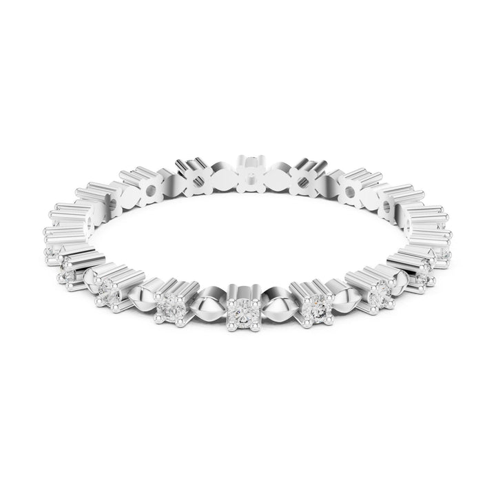 Round Cut Lab Grown Diamond Full Eternity Band, 0.22ct Total, Solid Gold