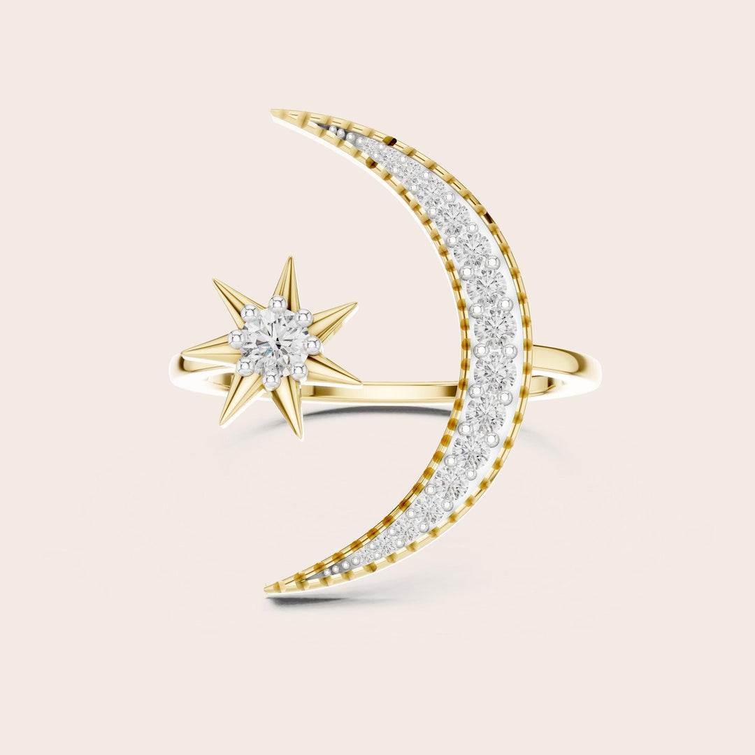 Round Cut Lab Grown Diamond Cluster Ring, 0.26ct Total, Solid Gold